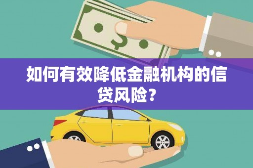 施秉如何有效降低金融机构的信贷风险？