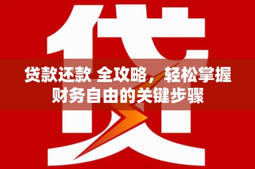 丰县贷款还款 全攻略，轻松掌握财务自由的关键步骤