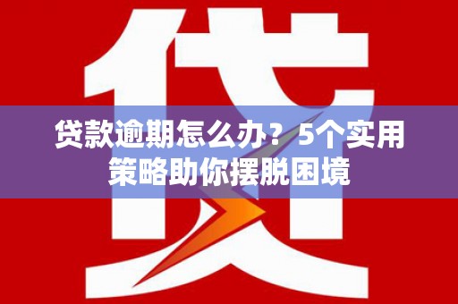 东安贷款逾期怎么办？5个实用策略助你摆脱困境
