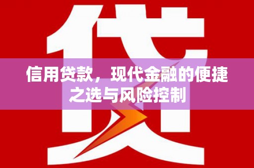 德令哈信用贷款，现代金融的便捷之选与风险控制