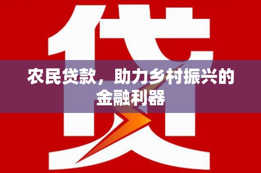 海东农民贷款，助力乡村振兴的金融利器