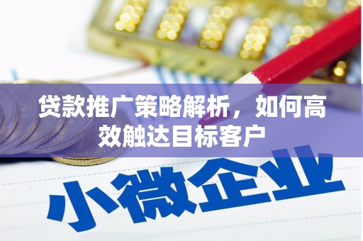 芙蓉贷款推广策略解析，如何高效触达目标客户