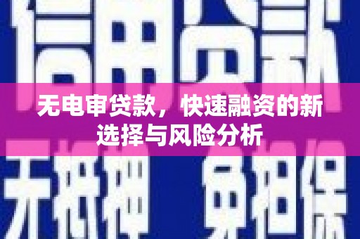 赫山无电审贷款，快速融资的新选择与风险分析