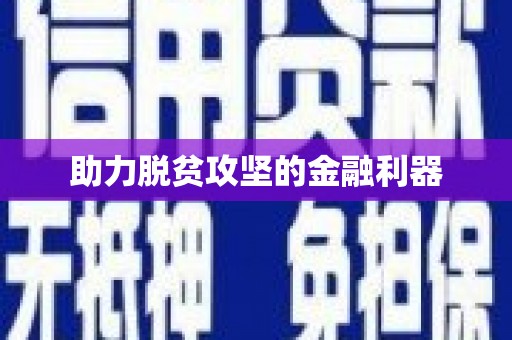 清河门助力脱贫攻坚的金融利器